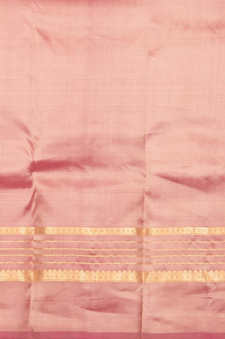 Parchment white and dual tone pink silk saree