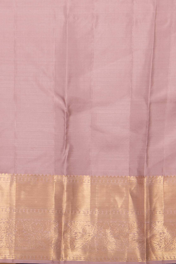 Amaranth and fairy tale pink korvai silk saree