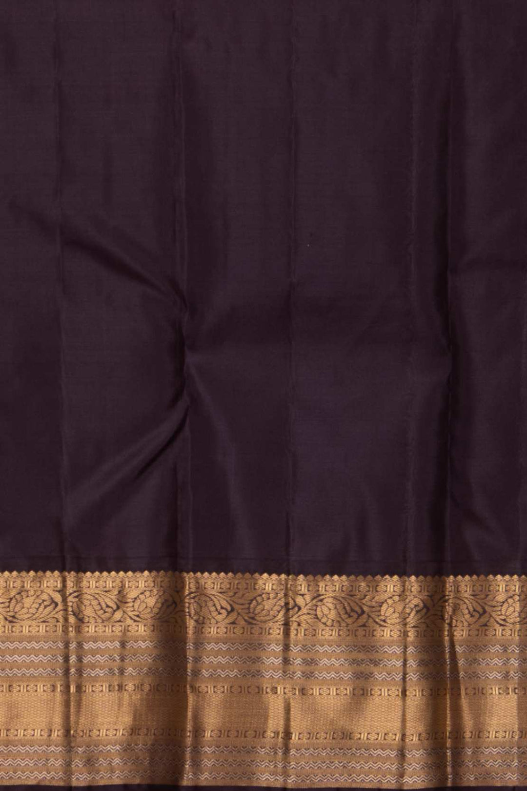 Peach and black korvai silk saree