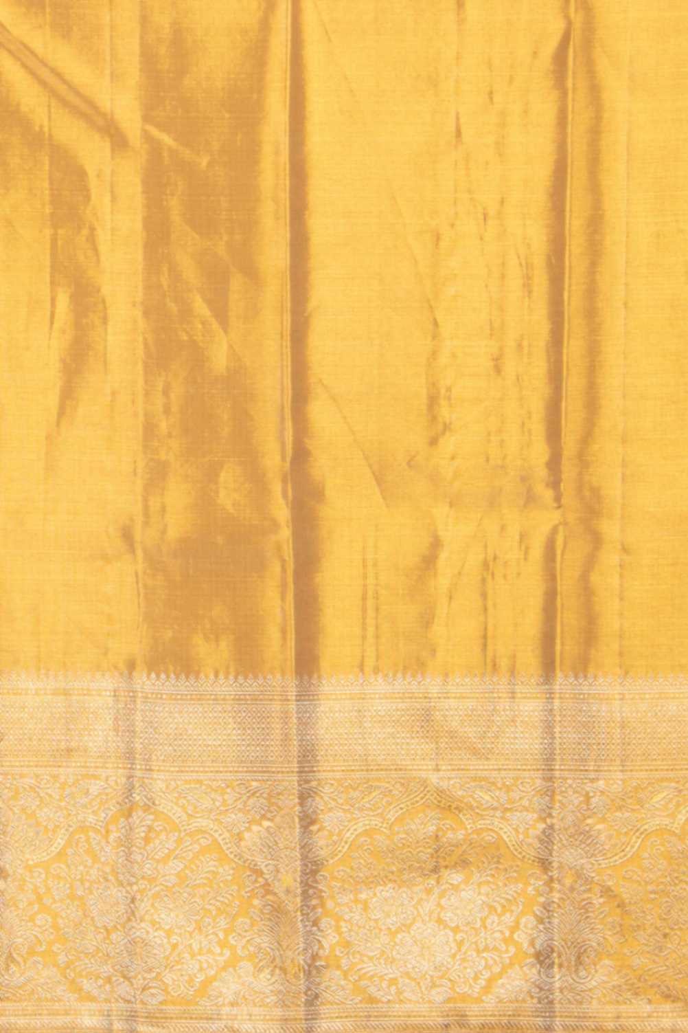 Golden tissue bridal silk saree
