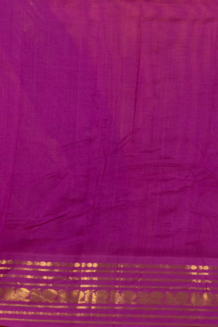 Golden yellow and vadamalli purple silk cotton saree