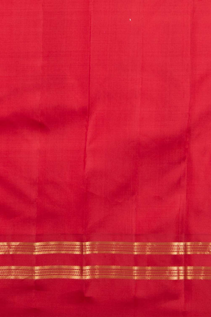 Dual tone orange and red pure silk saree