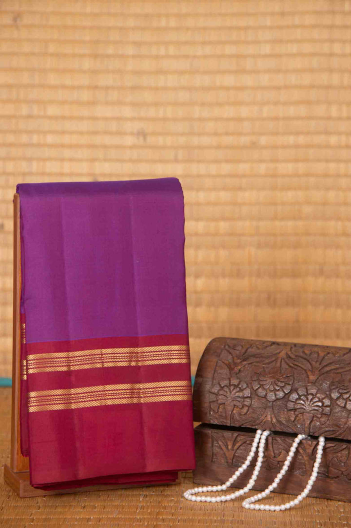Purple and Maroon pure silk saree