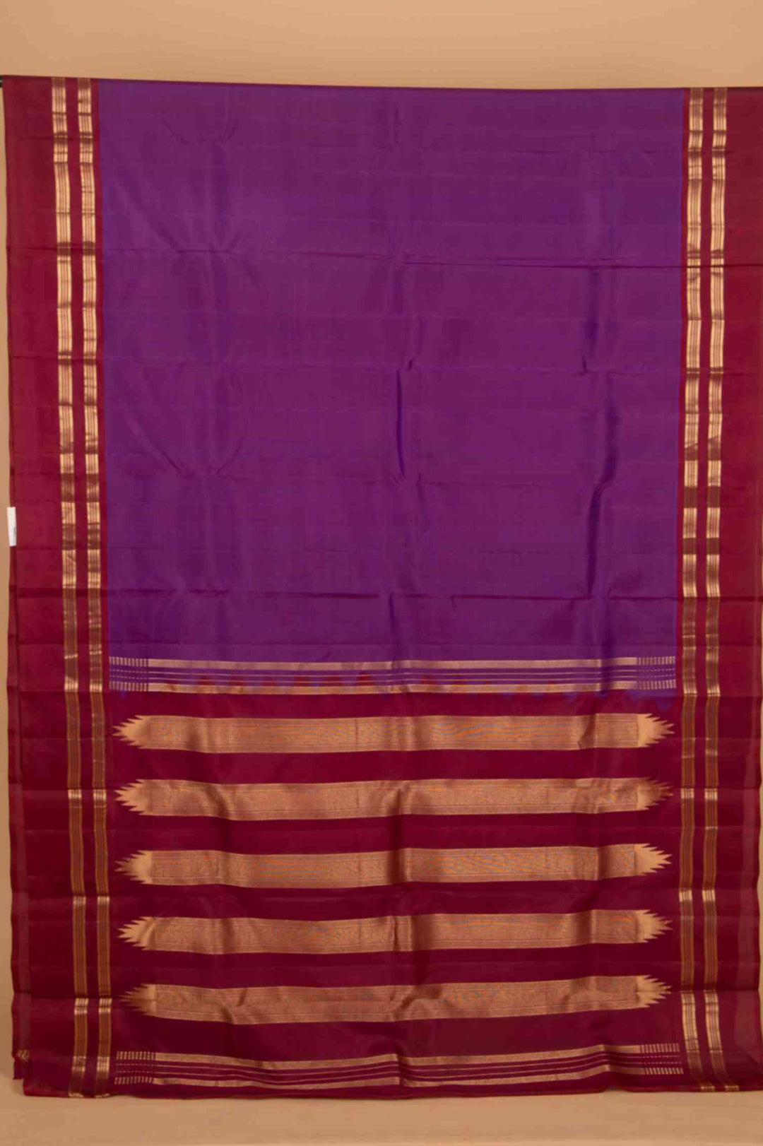 Purple and Maroon pure silk saree