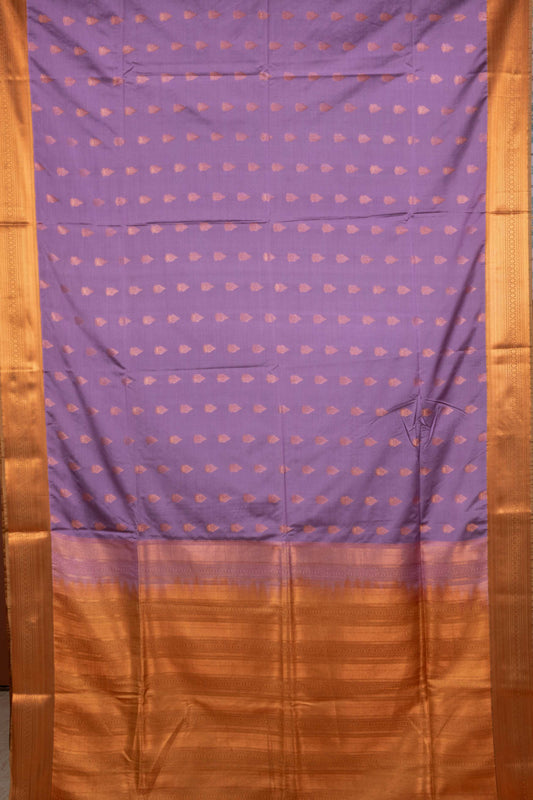 Lilac lavender semi soft silk saree