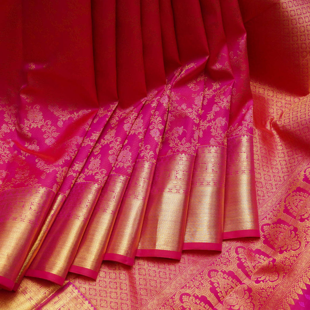 Pink silk saree