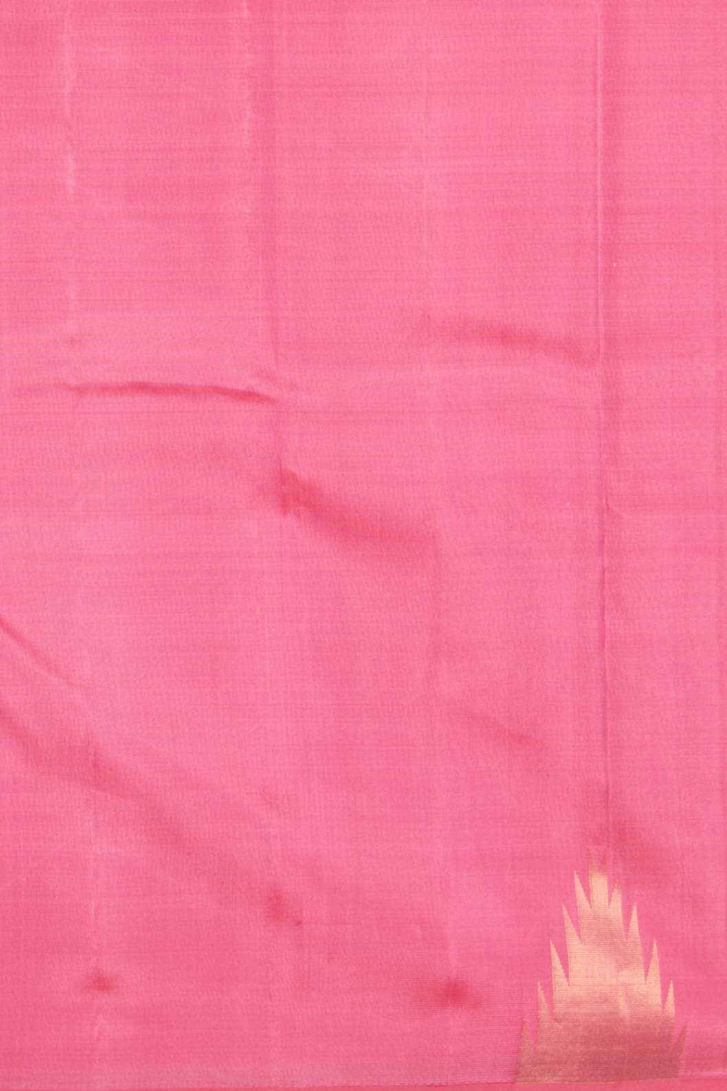 Lotus pink temple border pure silk saree