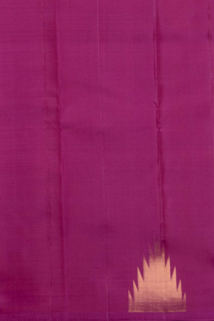 Purple temple border silk saree