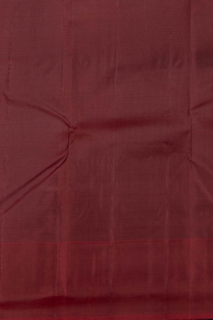 Peacock blue and maroon pure silk saree