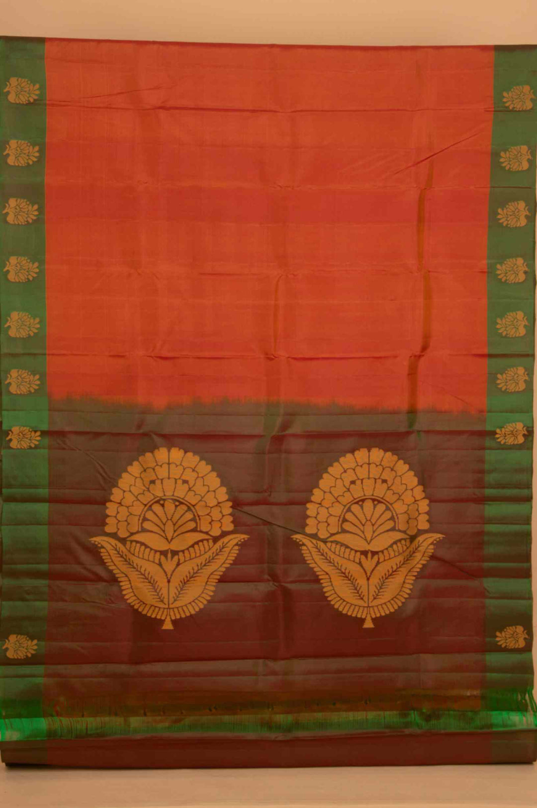 Mango yellow and green zero zari silk saree