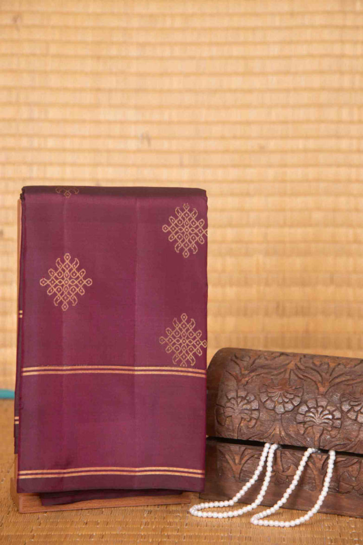 Wine purple retta pettu pure silk saree