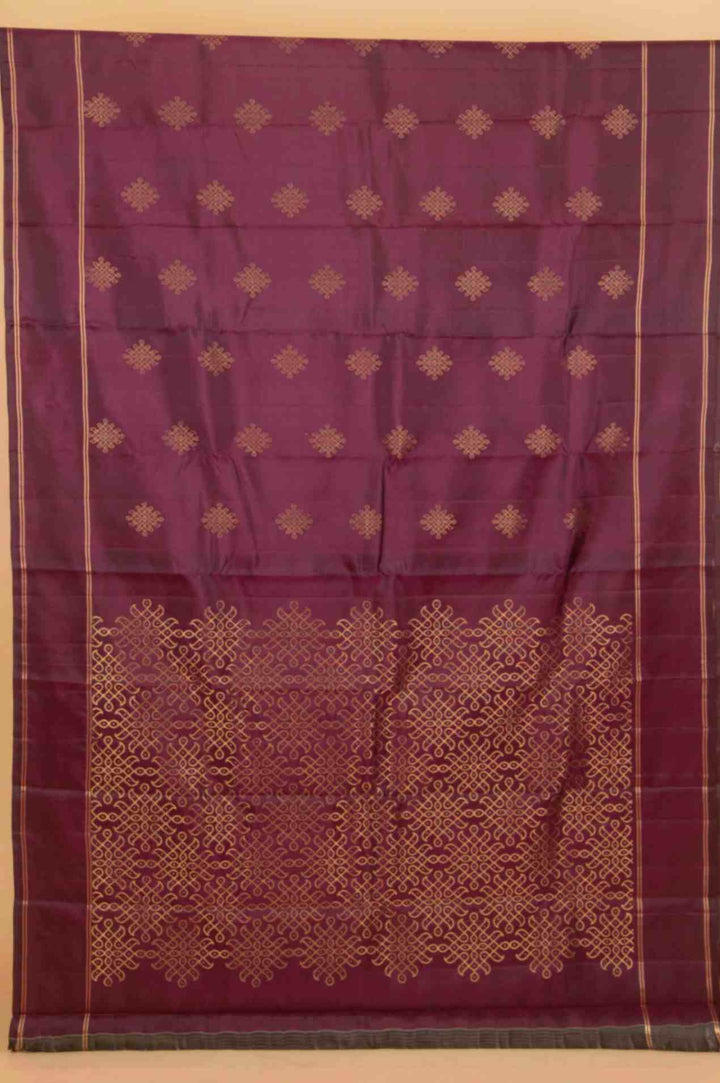 Wine purple retta pettu pure silk saree
