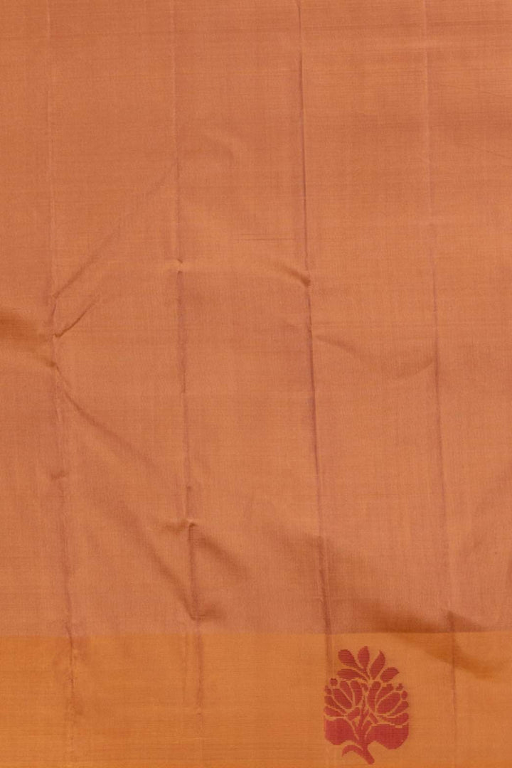 Biscuit and gold zero zari silk saree