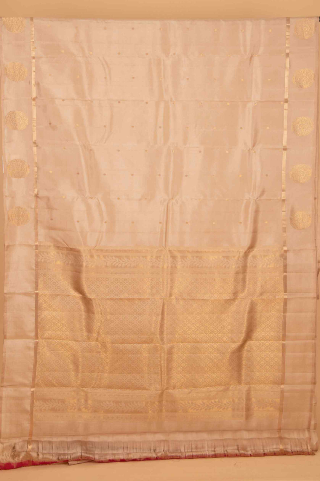 Floral white  pure silk saree