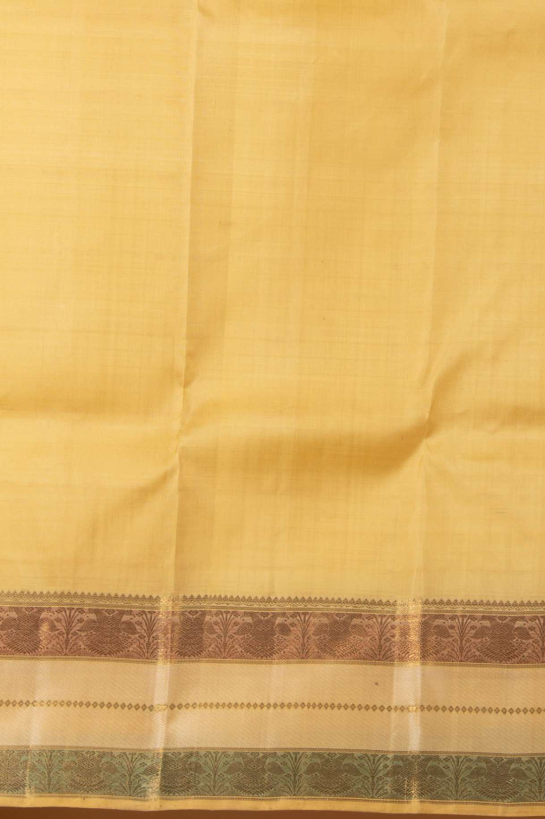 Cream pure zari silk saree