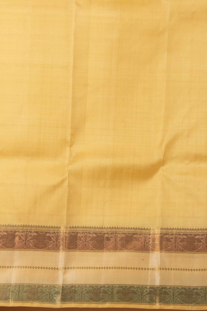 Cream pure zari silk saree