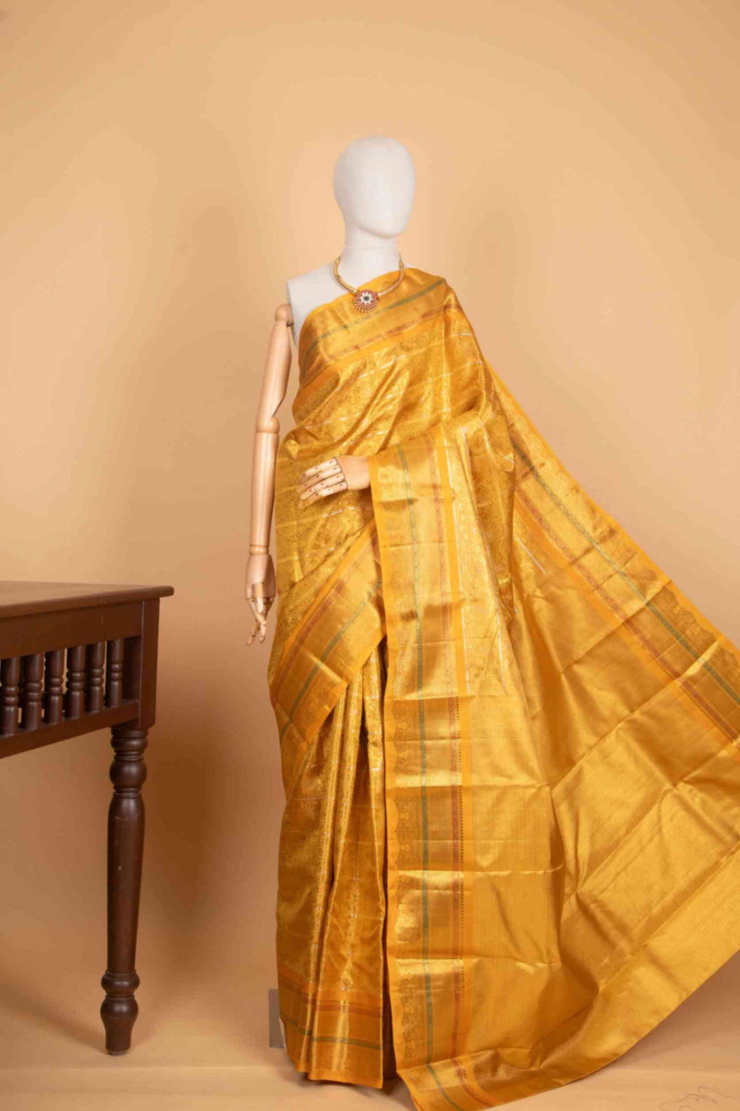 Golden tissue pure zari silk saree
