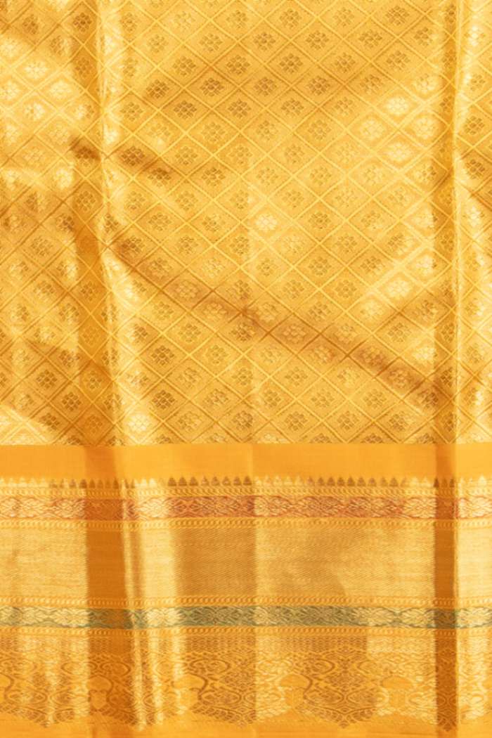 Golden tissue pure zari silk saree