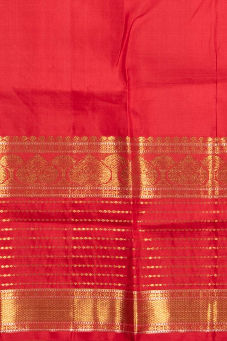 Red traditional pure zari silk saree