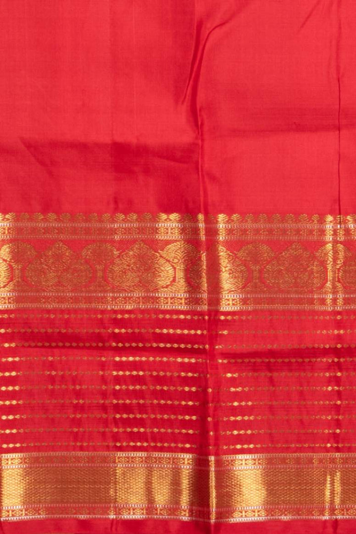 Red traditional pure zari silk saree