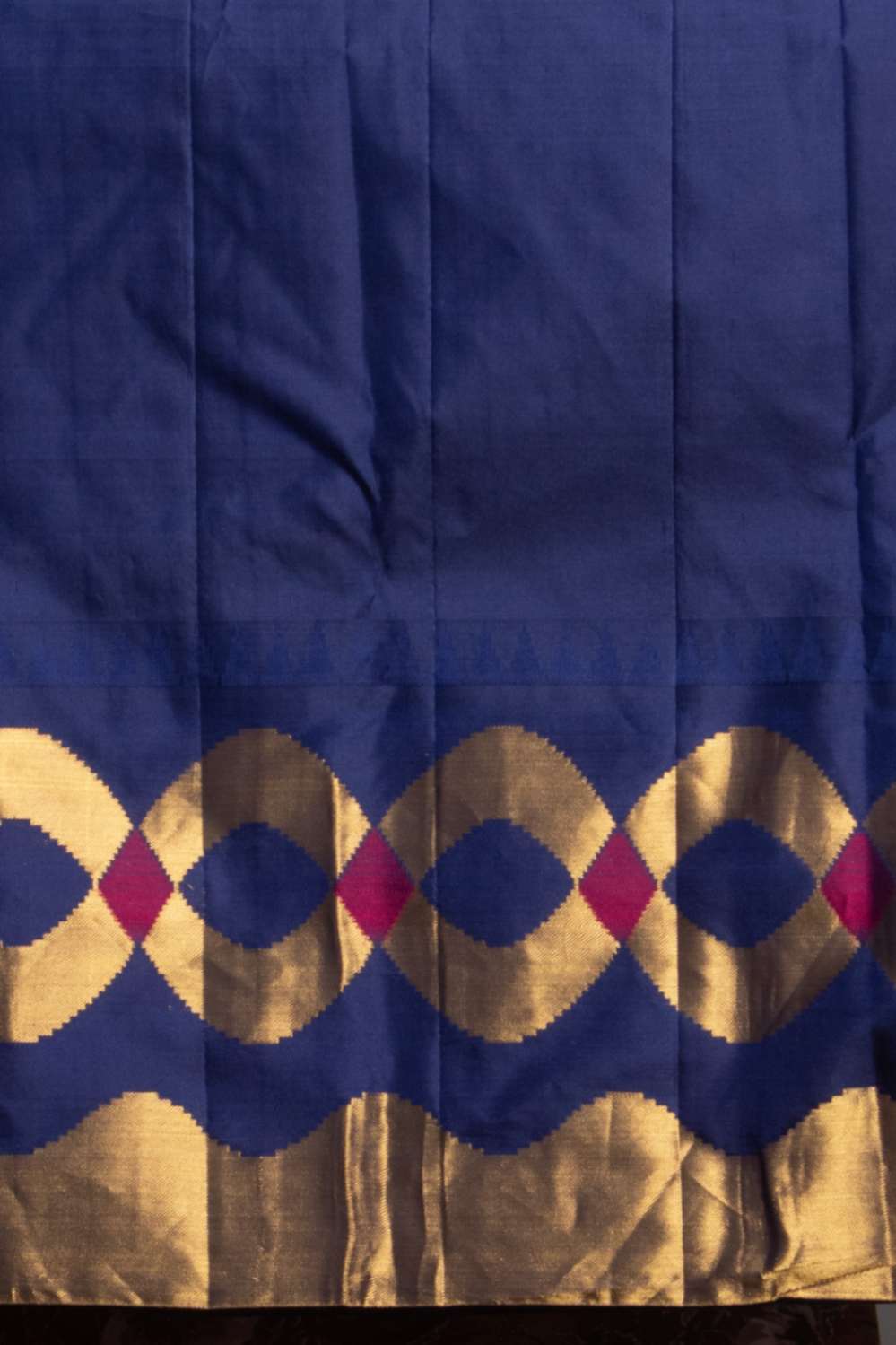 Radical red and navyblue designer kanjivaram silk saree