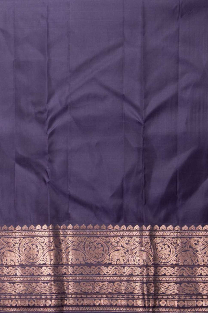 Skyblue and navyblue korvai silk saree