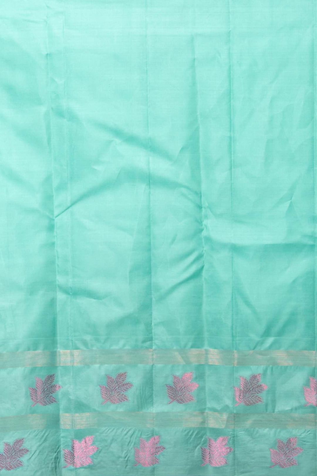 Navyblue and turquoise korvai silk saree
