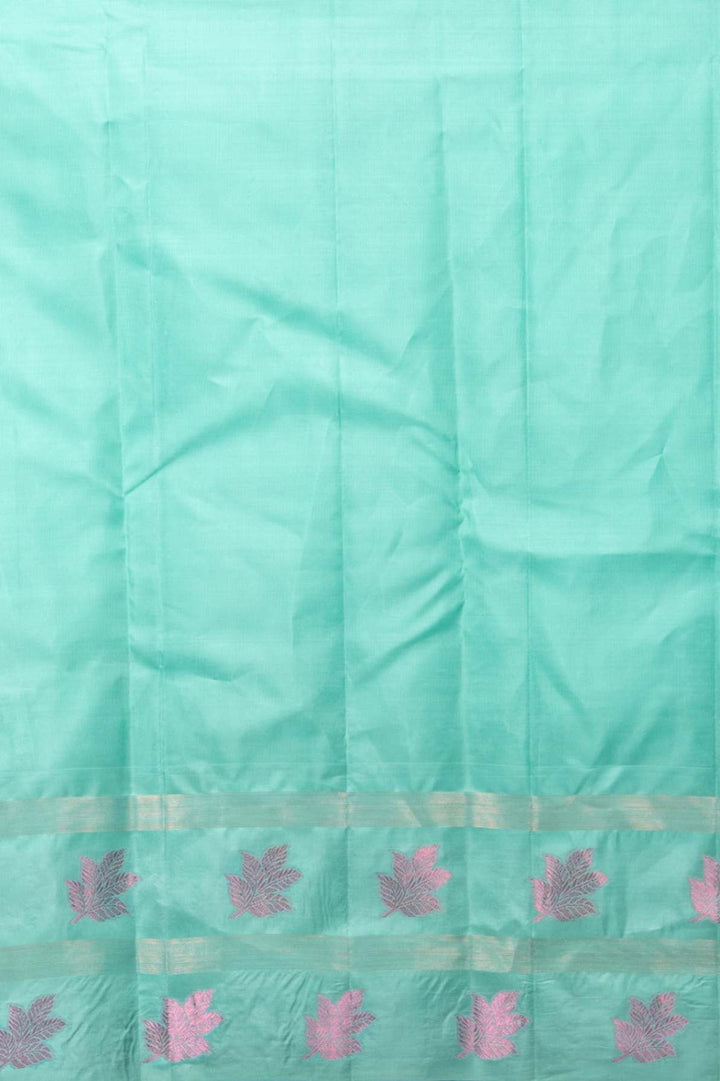 Navyblue and turquoise korvai silk saree