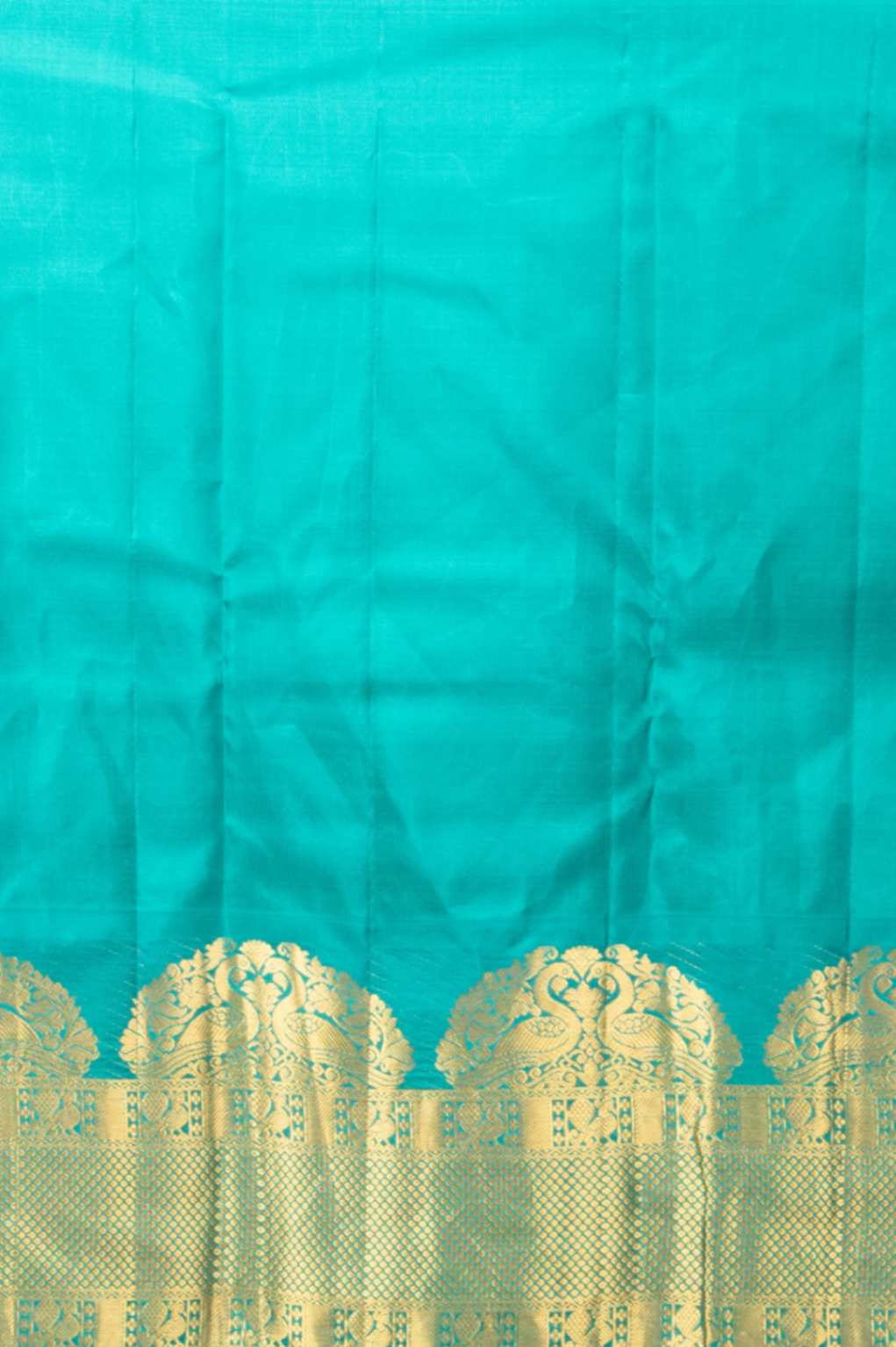 Persian rose and teal blue korvai silk saree