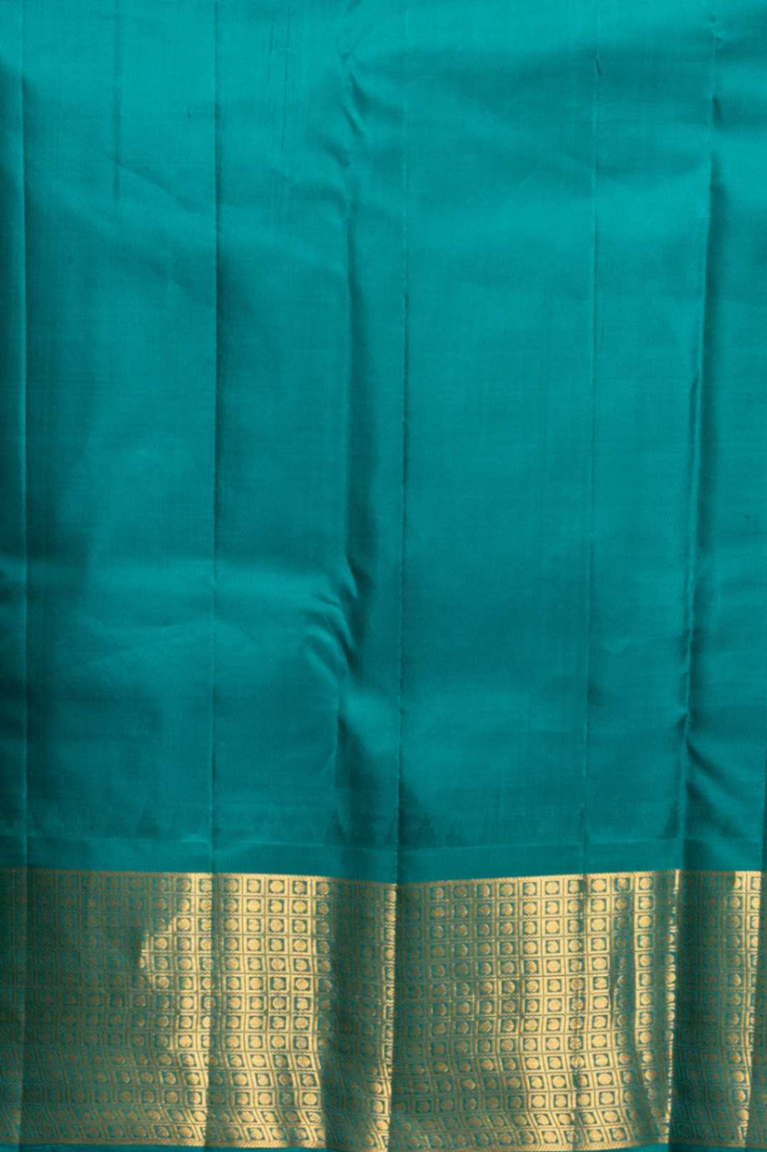Offwhite and teal korvai silk saree