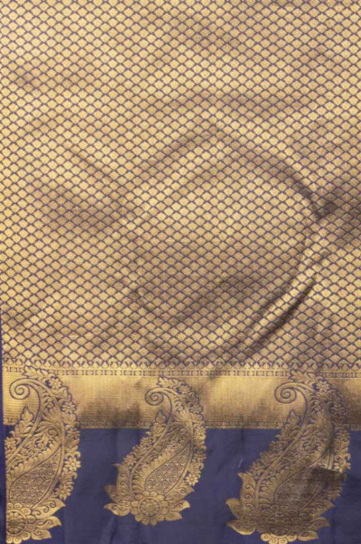 Navyblue meenakari party wear kanjivaram silk saree