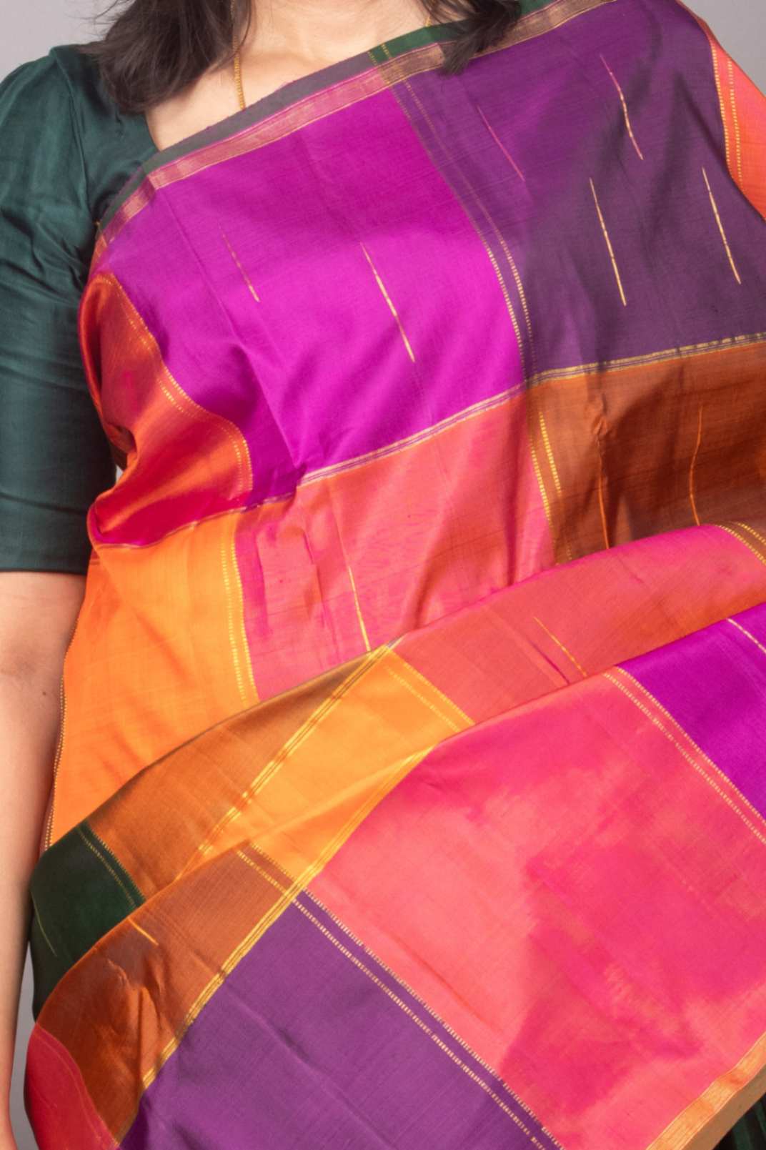 Green and pink Palum pazhamum silk saree