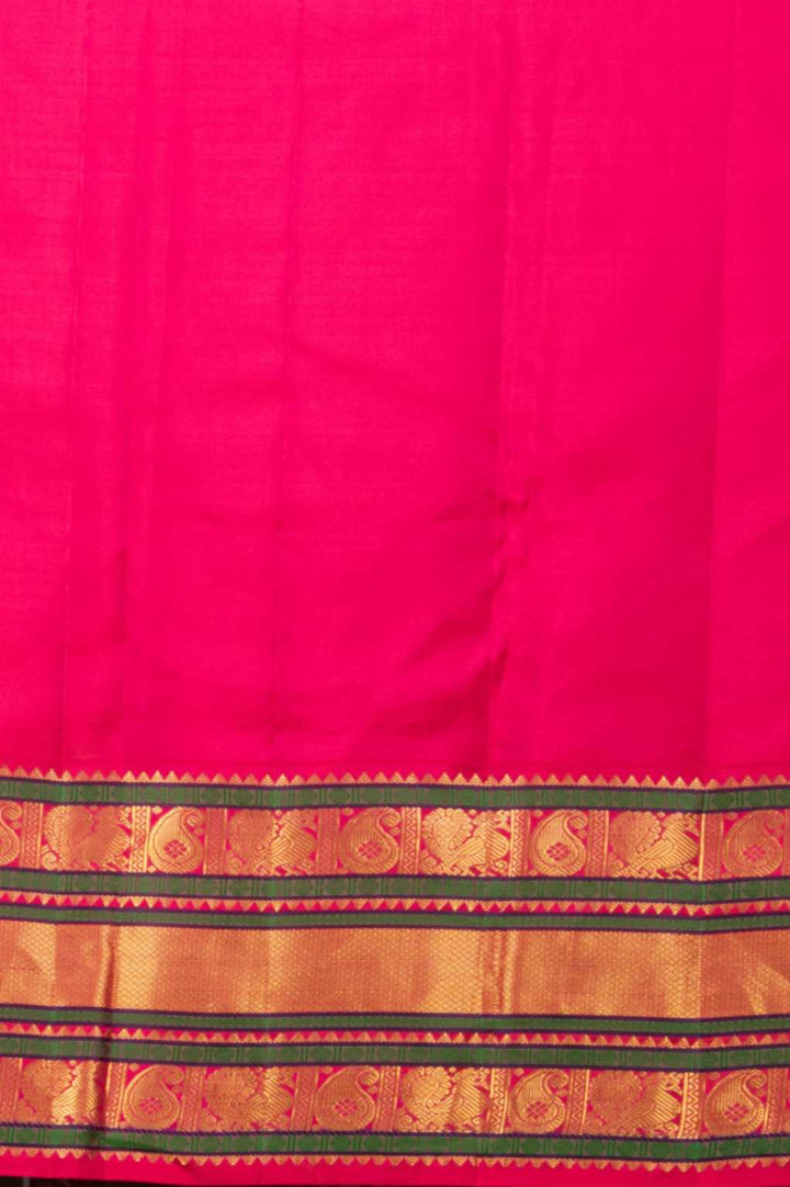 Purple and pink korvai silk saree