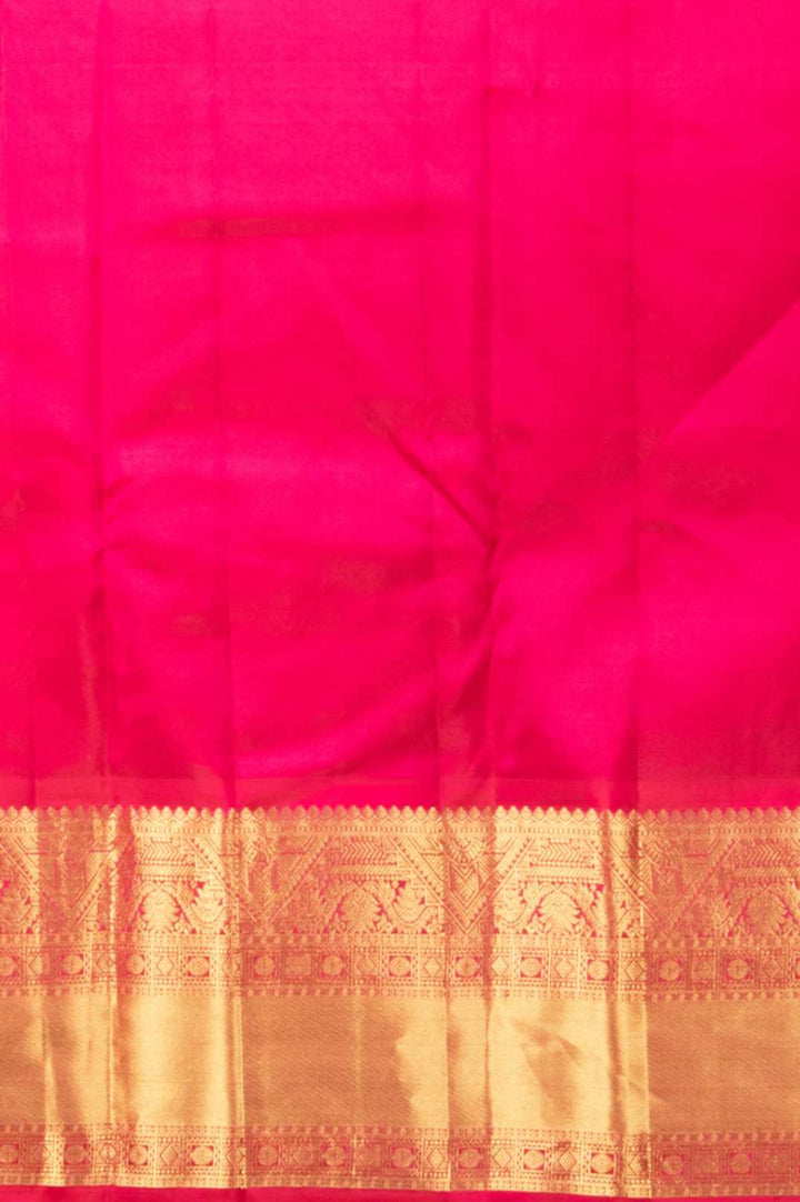 Yellow and magenta korvai silk saree
