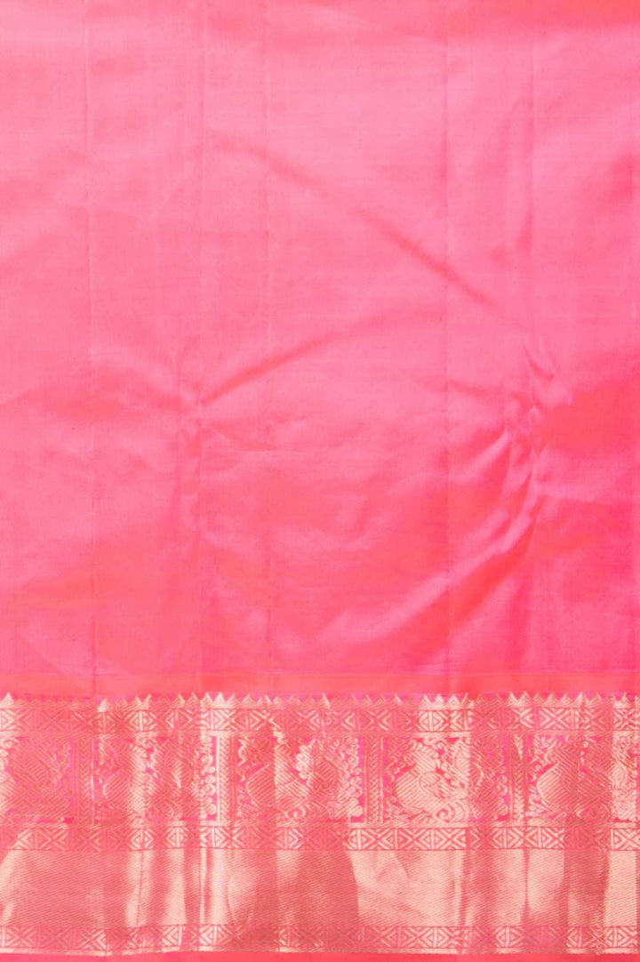 Icegrey and peachish pink aayiram butta silk saree