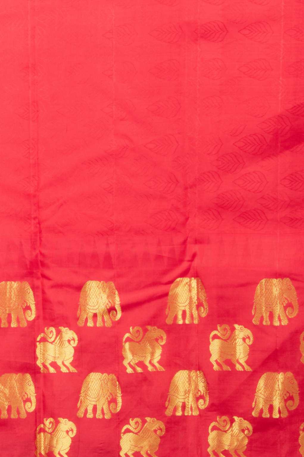 Grey and red designer silk saree
