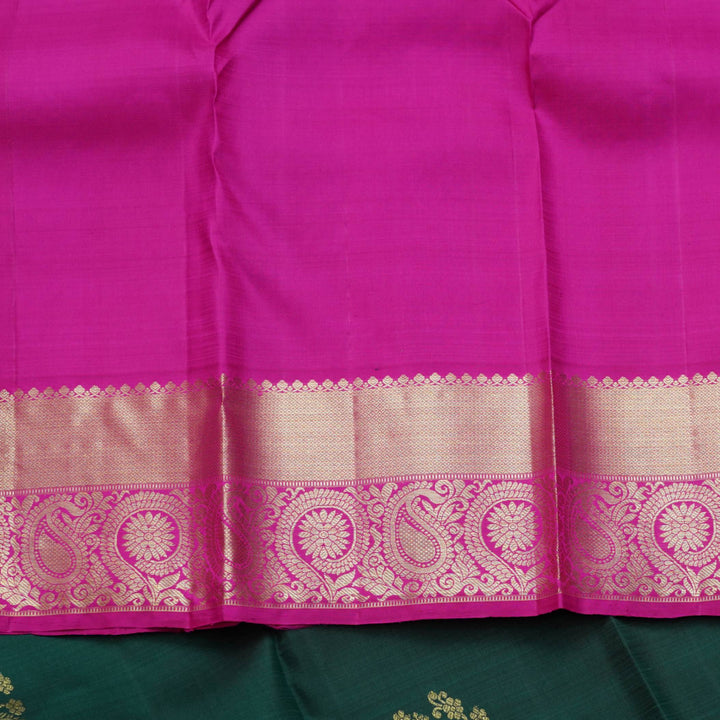 Bottle green silk saree