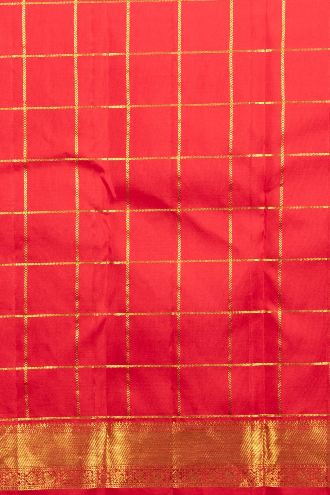 Mustard and red palum pazhamum kanjivaram silk saree