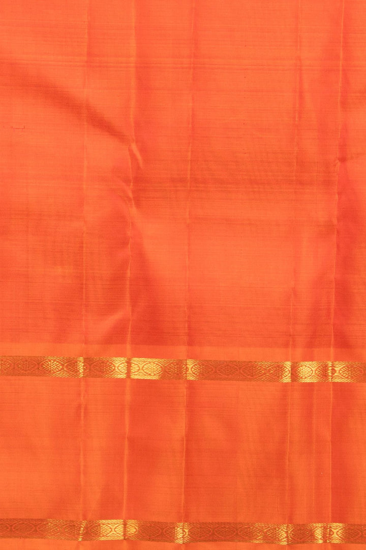 Red and orange kanjivaram silk saree