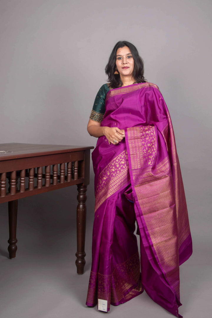Purple designer kanjivaram silk saree