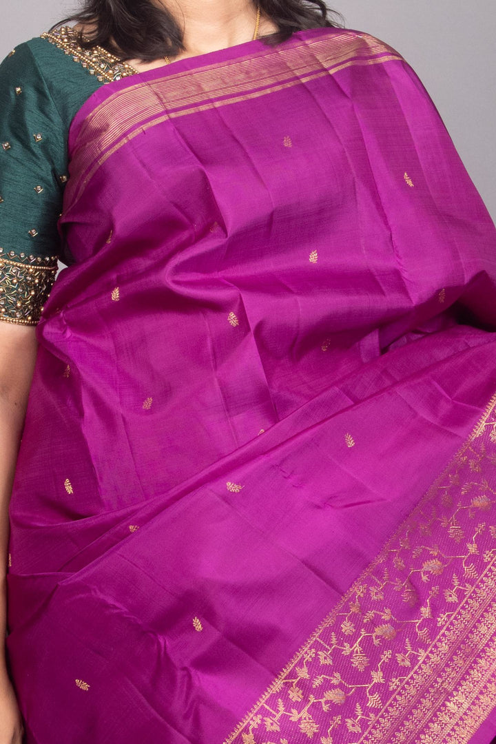 Purple designer kanjivaram silk saree