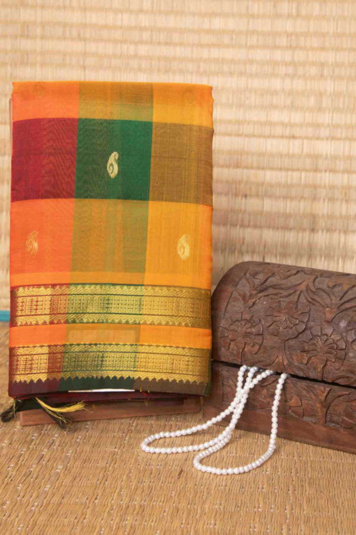 Palum pazhamum retta pettu silk cotton saree