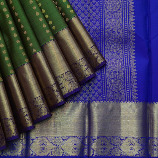 Green and blue silk saree