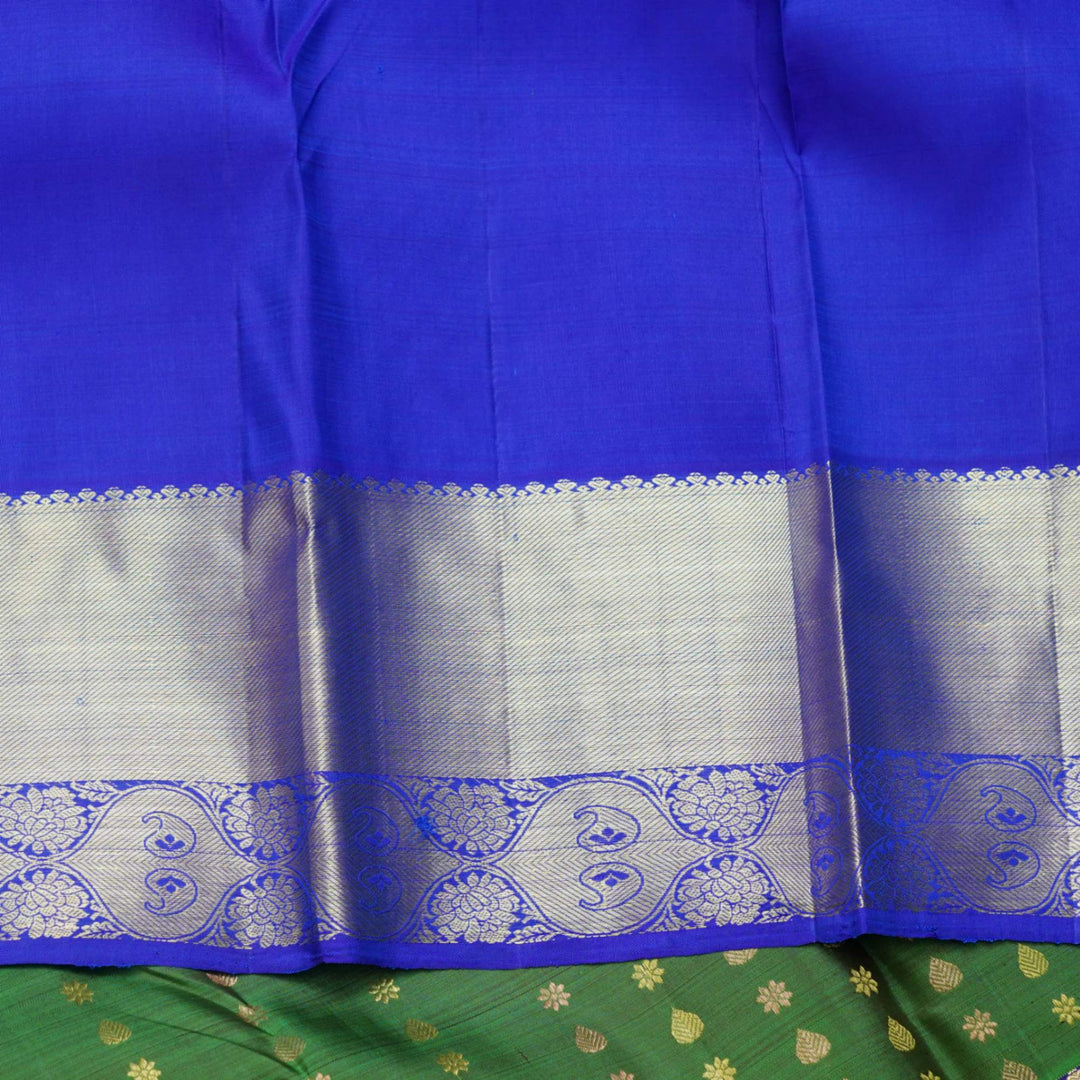 Green and blue silk saree