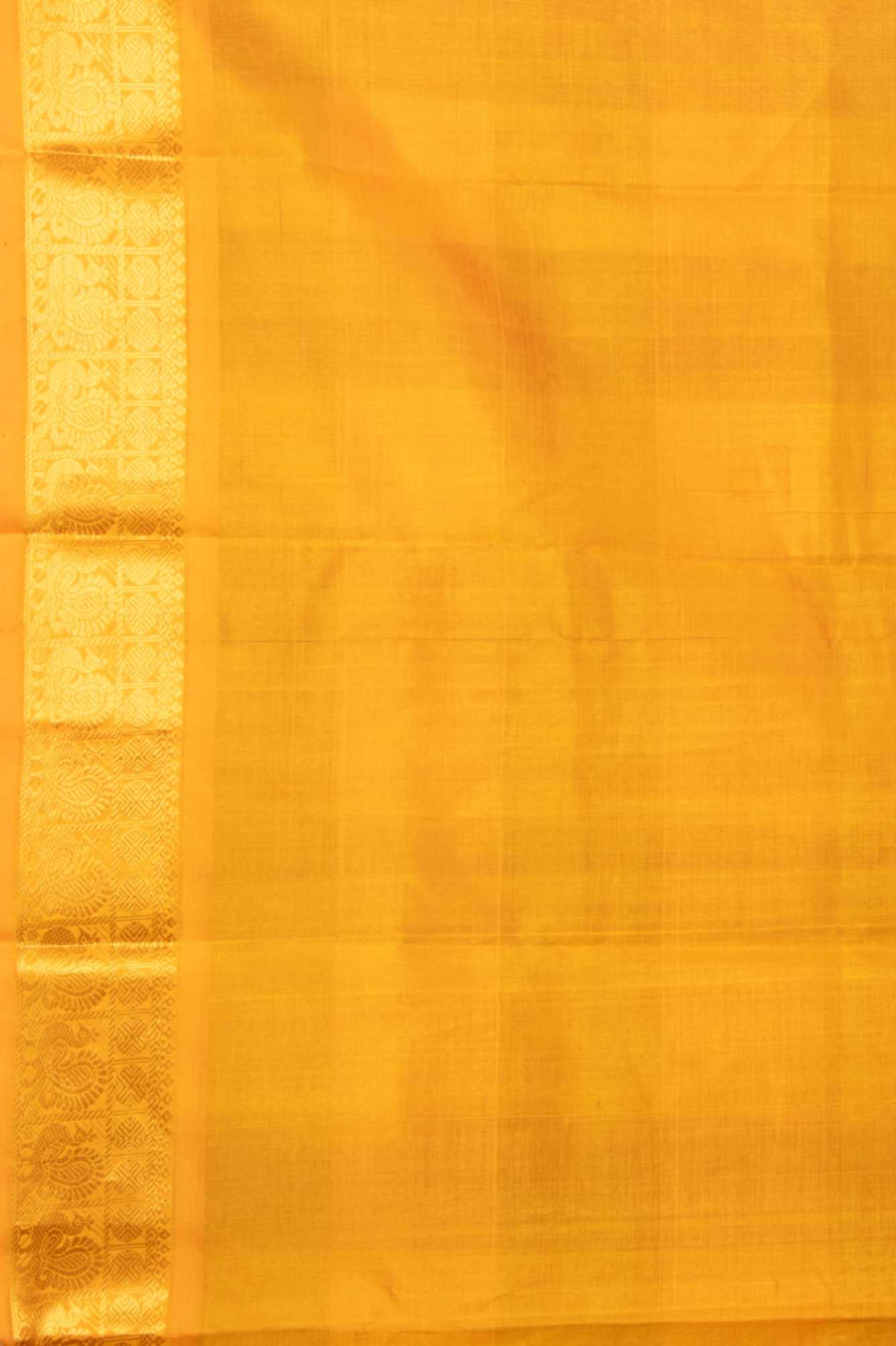 Mustard and brown palum pazhamum silk coton saree