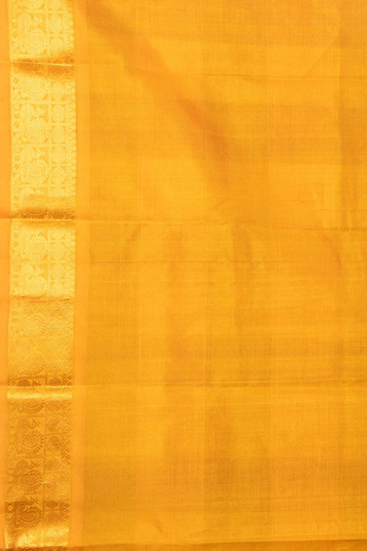 Mustard and brown palum pazhamum silk coton saree