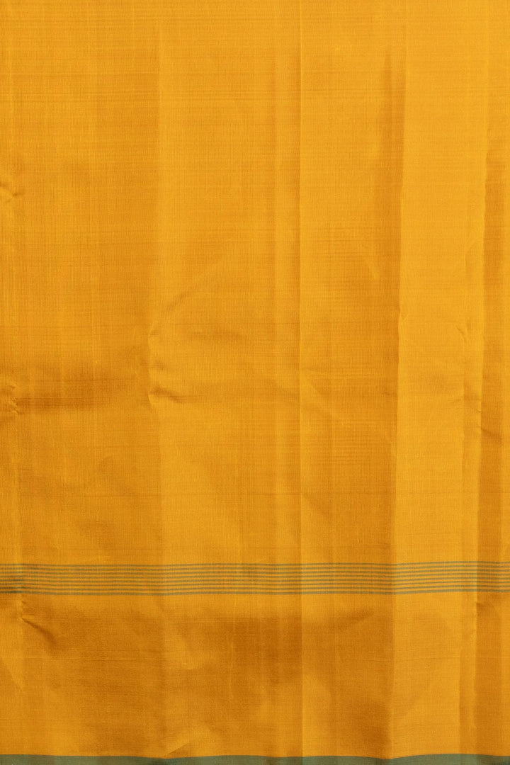 Offwhite and Mustard zero zari kanjivaram silk saree