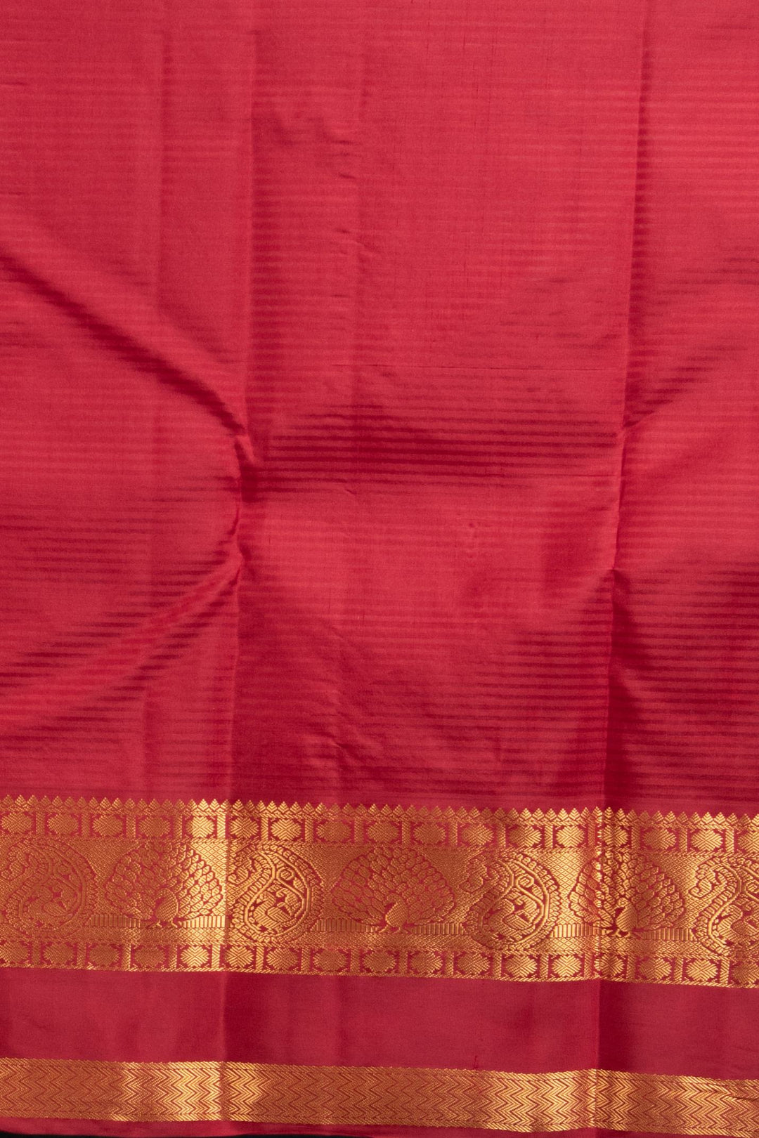Breezy Beige and Garnet Red kanchi silk saree