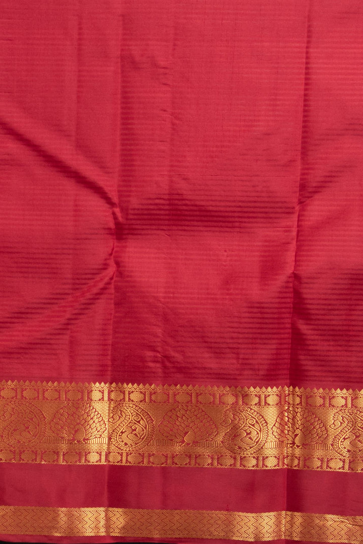 Breezy Beige and Garnet Red kanchi silk saree