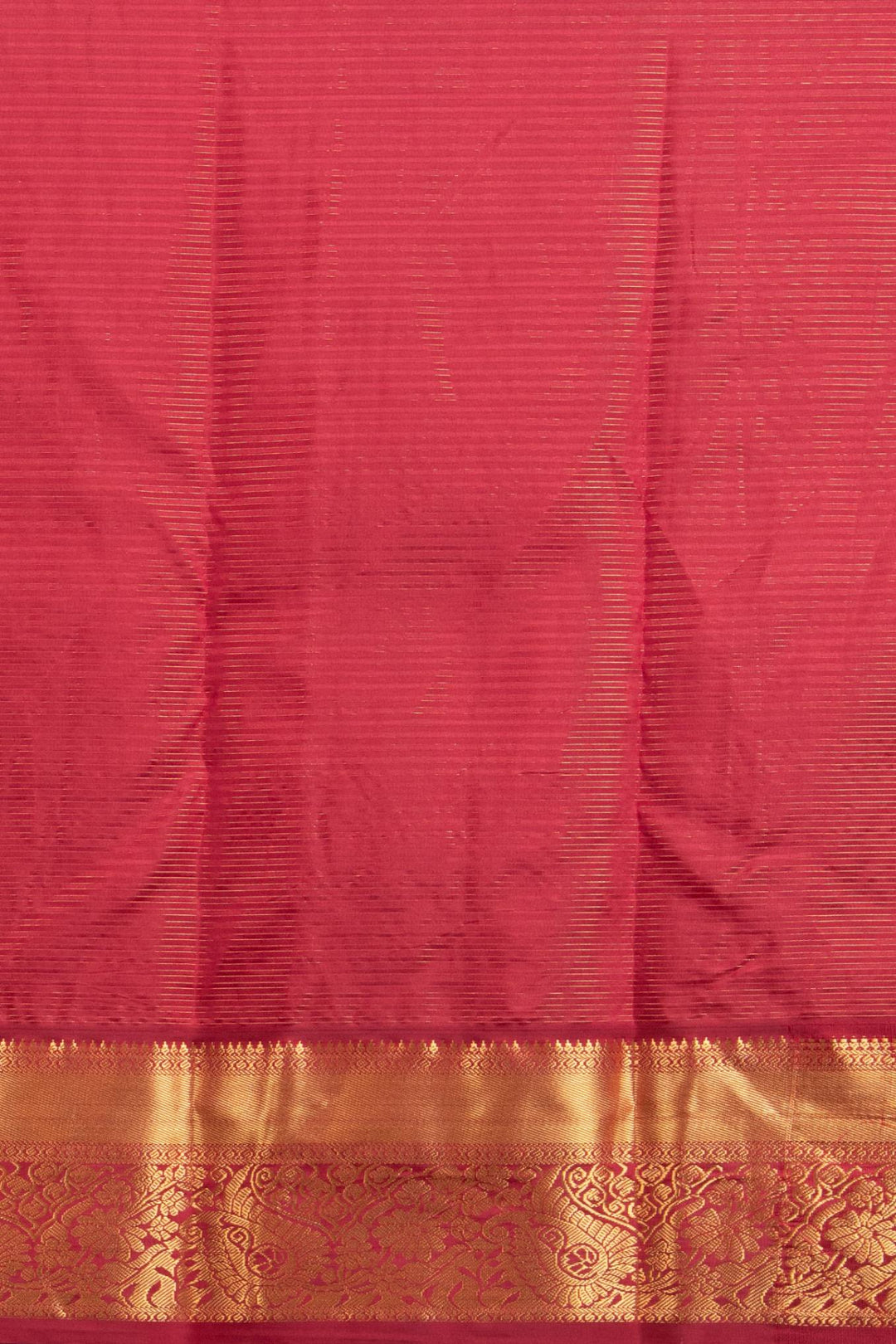 Chalk White and Blood Red kanchi pattu saree